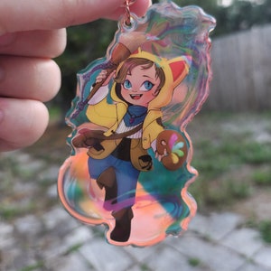 FFXIV Krile Pictomancer Dawntrail Rainbow Acrylic Keychain