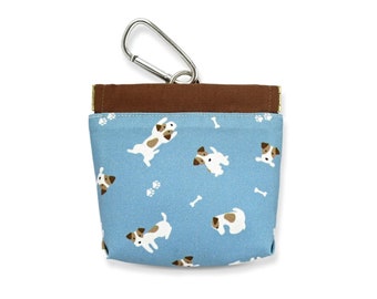 New! Dog Treat Bag / Jack Russell, 3 colors, Spring closure, Back pocket