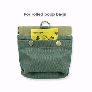 Dog Treat Bag / Denim2, Spring closure, Back pocket, 2 colors Green Indigo+2 Snaps