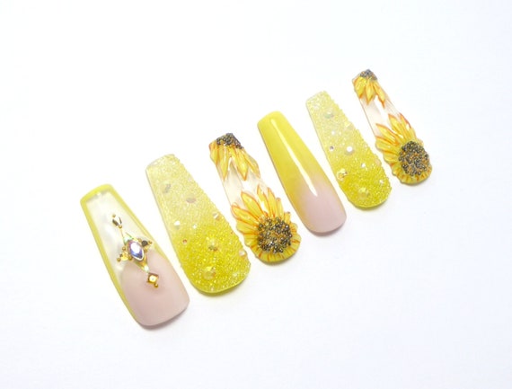 Sunflower Nail Art Water Decals Transfers Wraps - Etsy