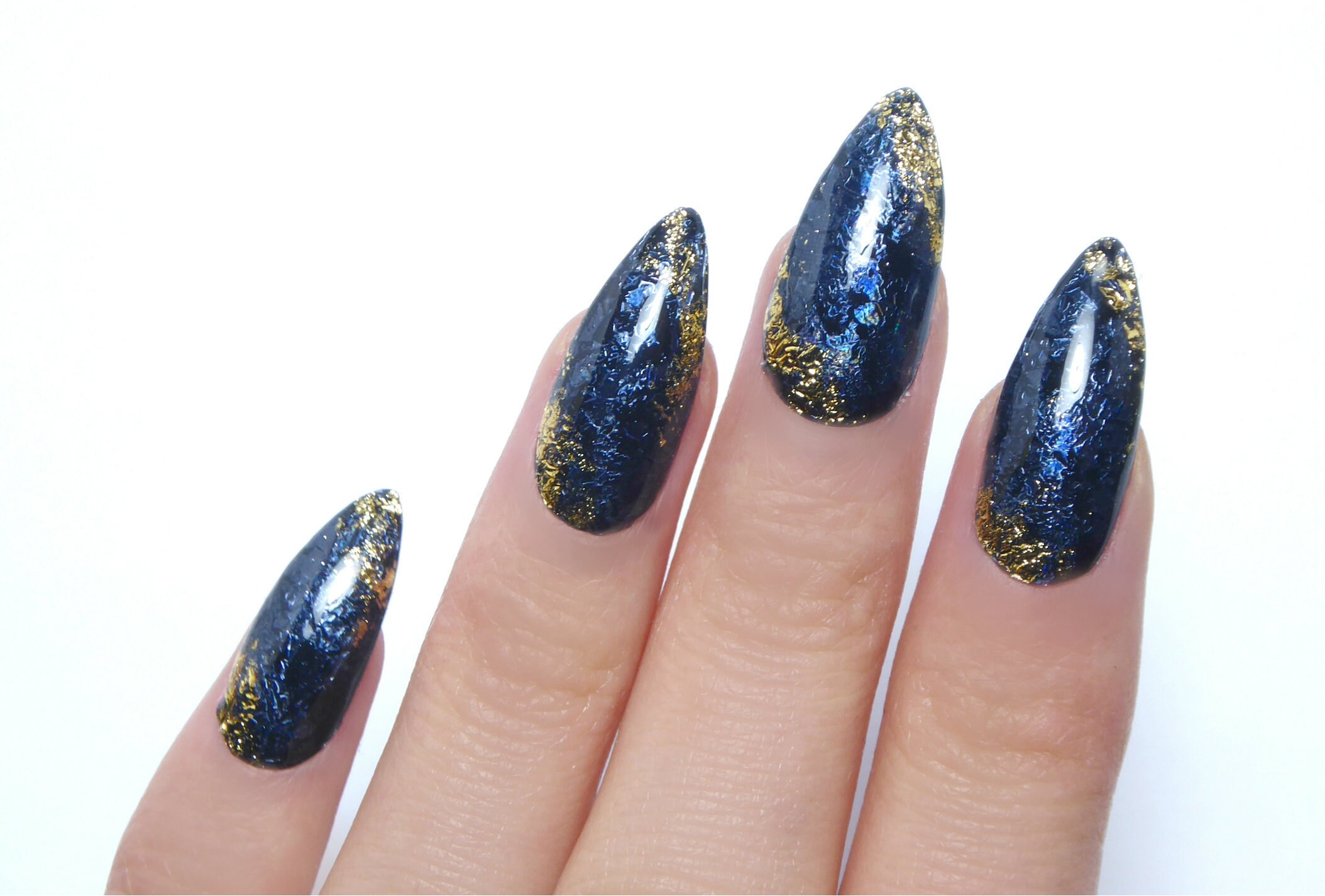 Azurite Crystal Nails Fake Nails Press On Art Gift - Etsy