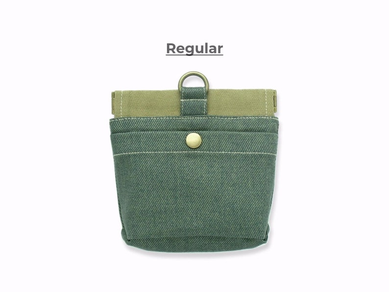 Dog Treat Bag / Denim2, Spring closure, Back pocket, 2 colors Green Indigo+1 Snap