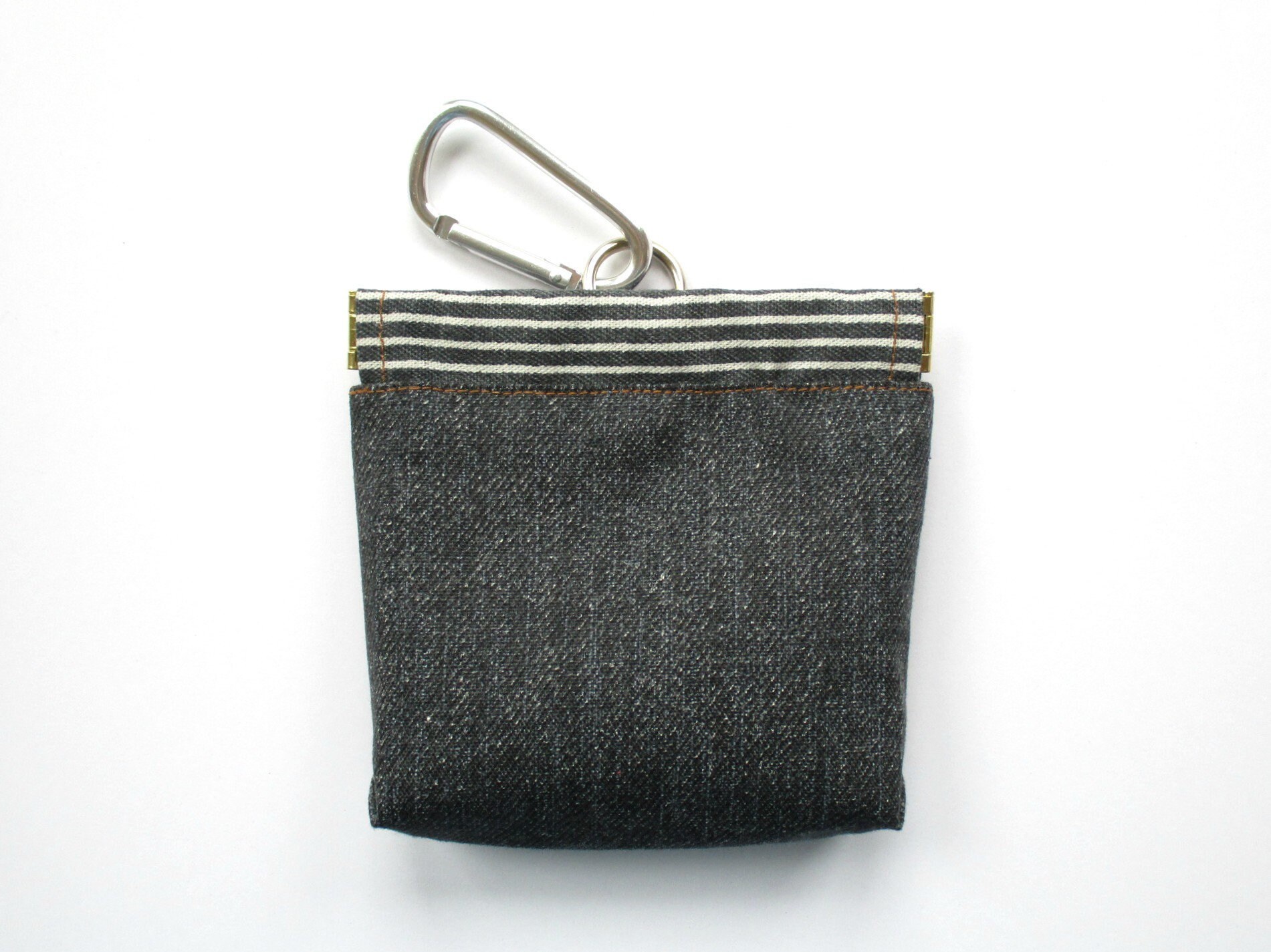 Dog Treat Bag / Denim spring closure leash bag poop bag Etsy