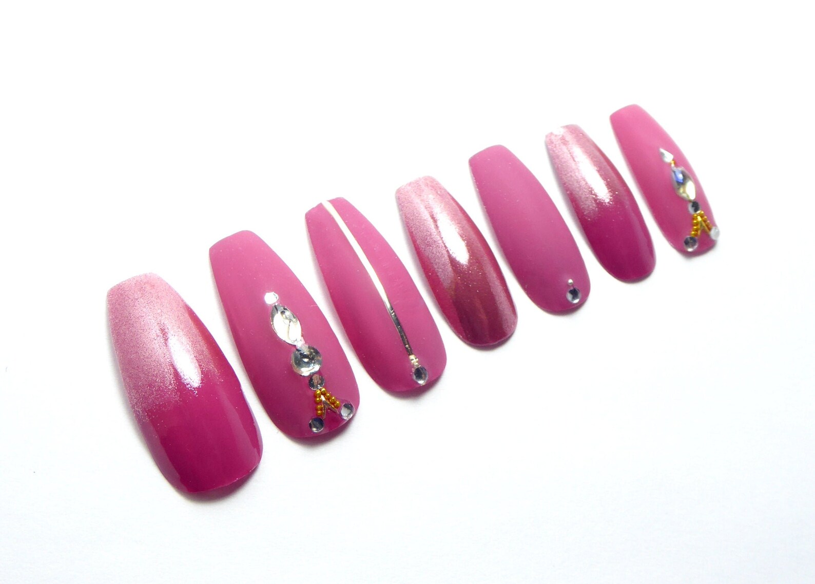 Vintage Rose Gold Nails Fake Nails Press On Nails Nail Etsy