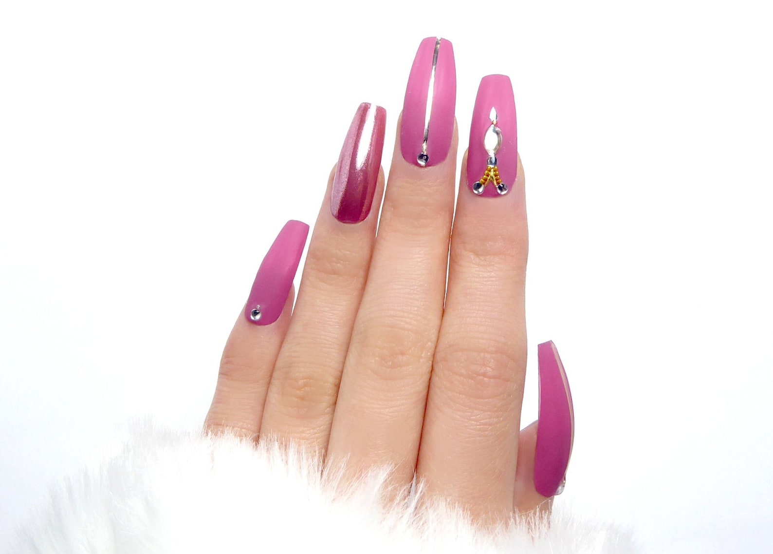 Vintage Rose Gold Nails Fake Nails Press on Nails Nail Etsy