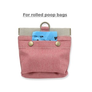 Dog Treat Bag / Denim2, Spring closure, Back pocket, 2 colors Pink+2 Snaps