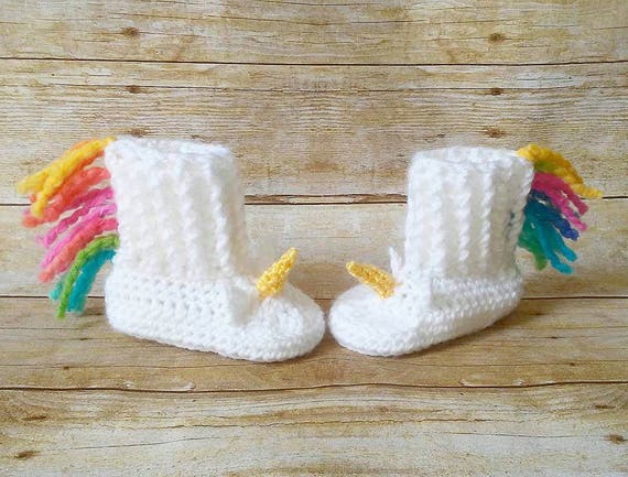 crochet unicorn slippers