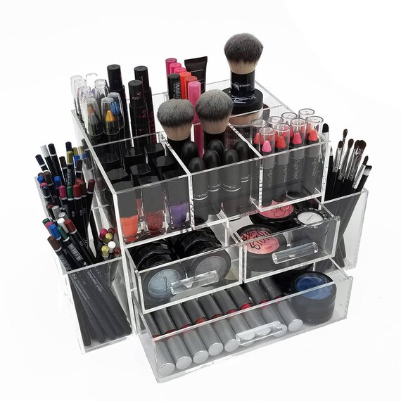 Amara 3 Drawer Tiered Acrylic Makeup Jewelry Organizer Etsy