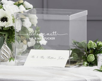 Personalized Wedding Card Box,  Acrylic Card Box Inc Lid Wedding Money Box 