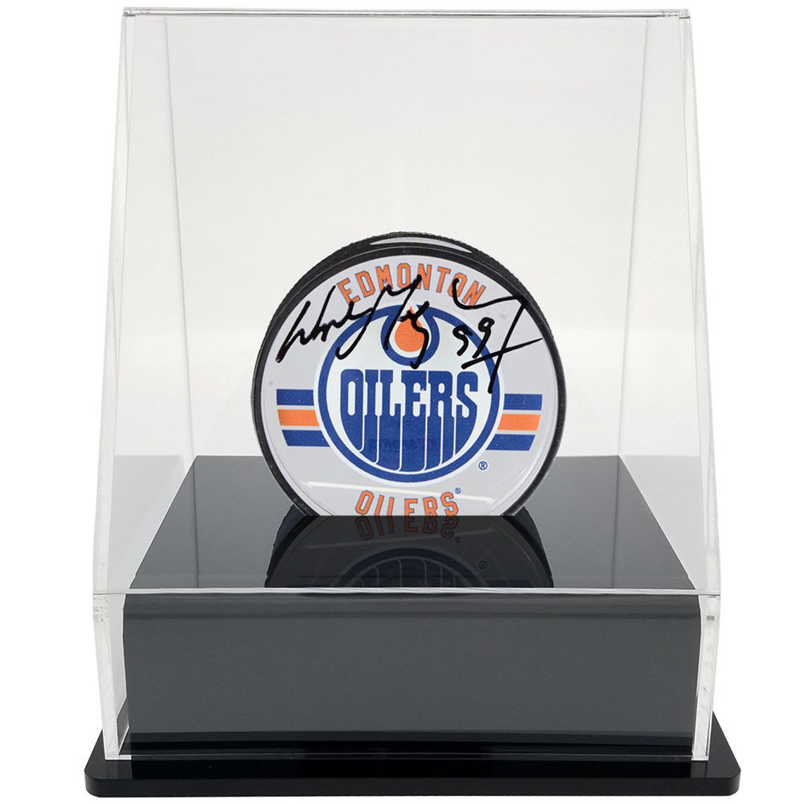 Deluxe Uvprotected Acrylic Hockey Puck Display Case Angle Etsy