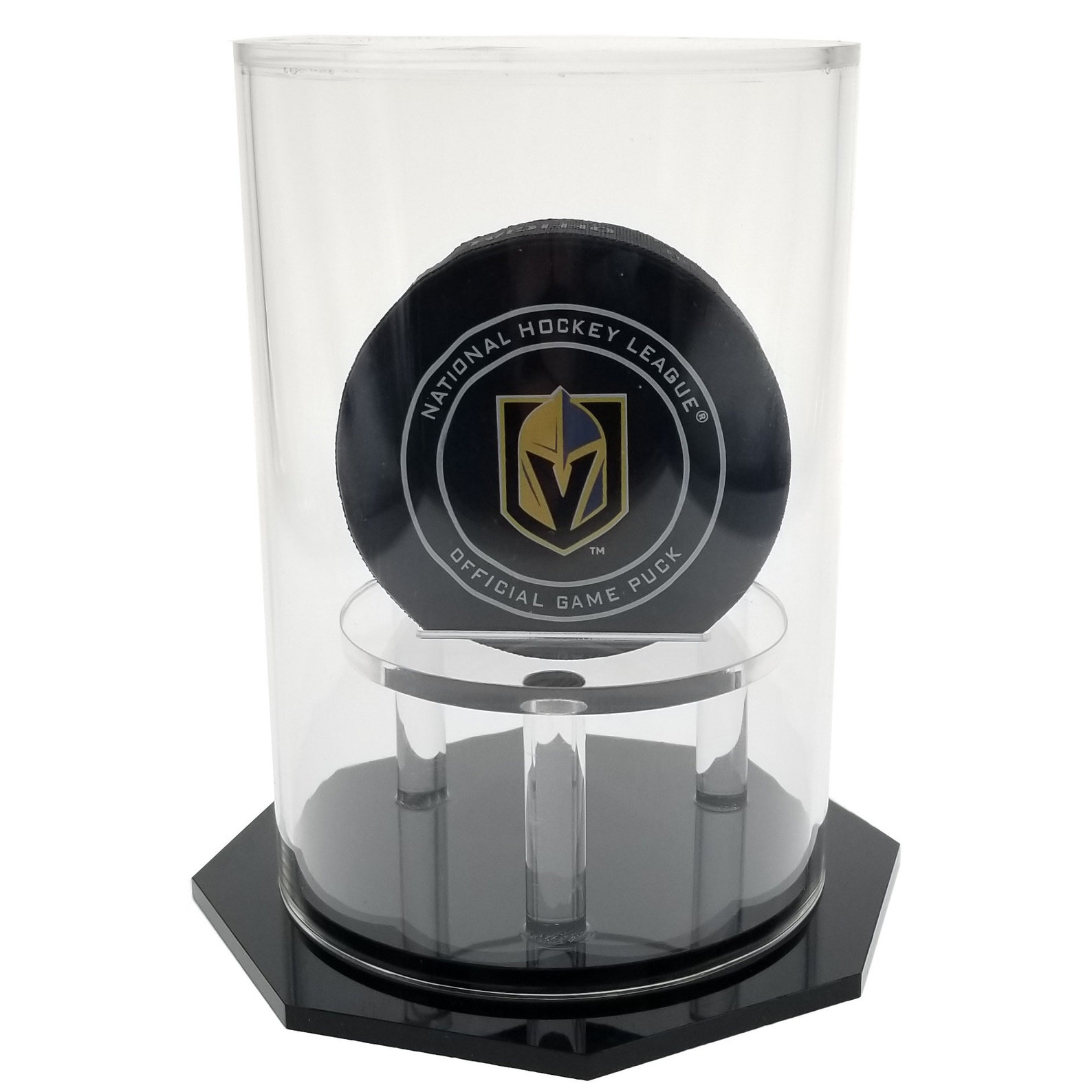 Deluxe Uvprotected Acrylic Hockey Puck Display Case Angle Etsy
