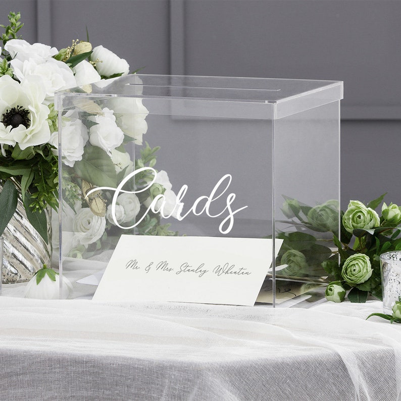 10 Luxe Acrylic Clear Wedding Card Box W/lid Lucite Etsy