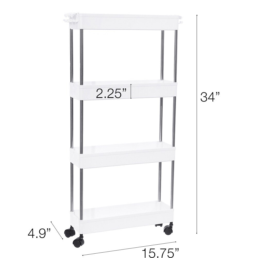 4Tier Narrow Sliding Storage Organizer Rack Etsy