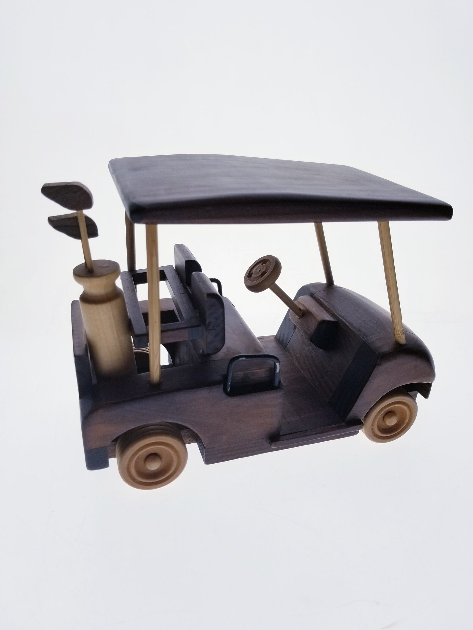 8 Vintage Rolling Hand Carved Mini Wooden Golf Cart w/ Etsy