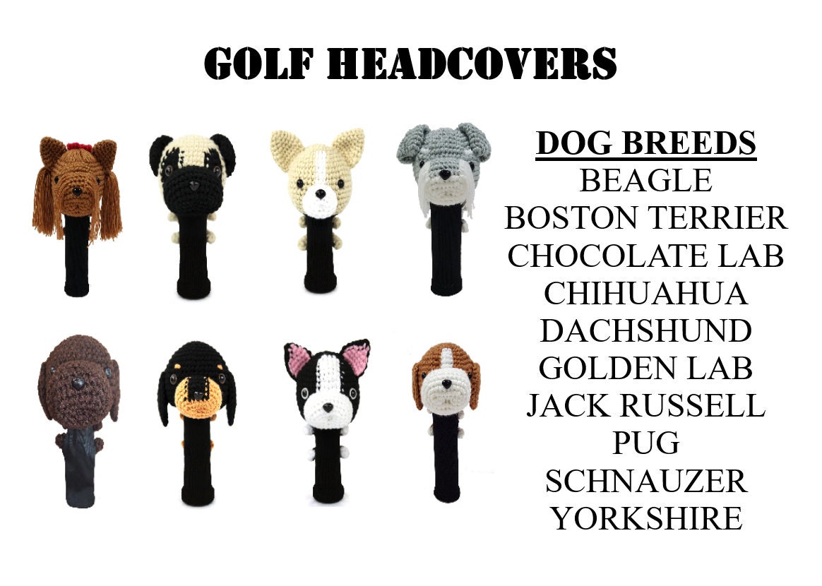 Dog Head Cover for Golf Club Hand Stitched Yarn Custom Etsy Canada