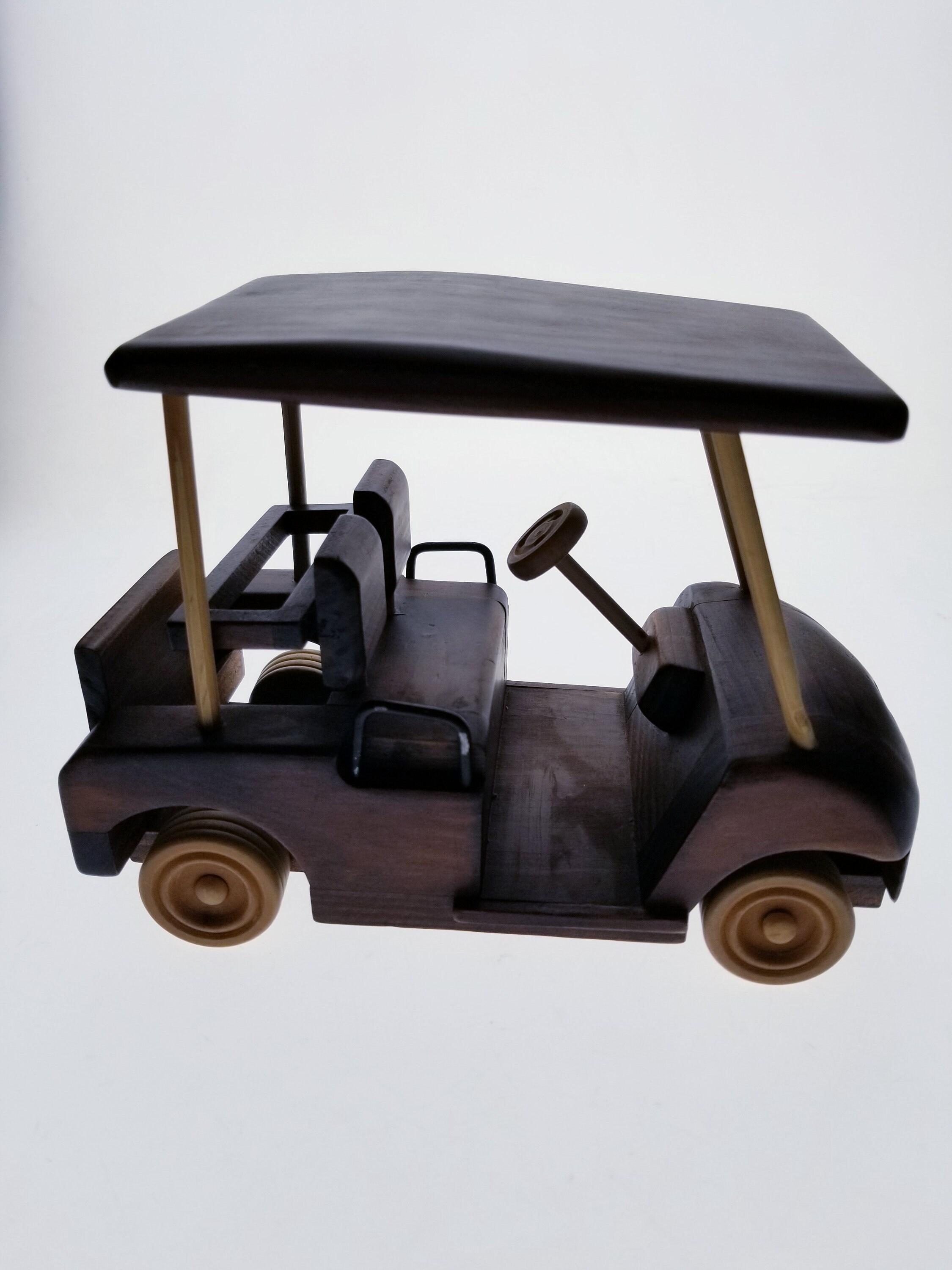 Hand Carved 8 Vintage Rolling Mini Wooden Golf Cart w/ Etsy
