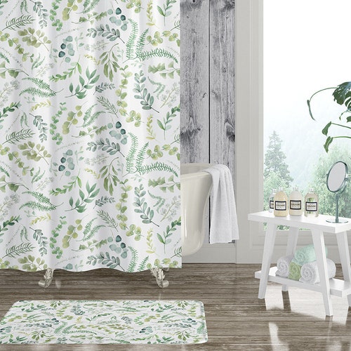 Botanical Shower Curtain. Vintage Floral Shower Curtains. Etsy