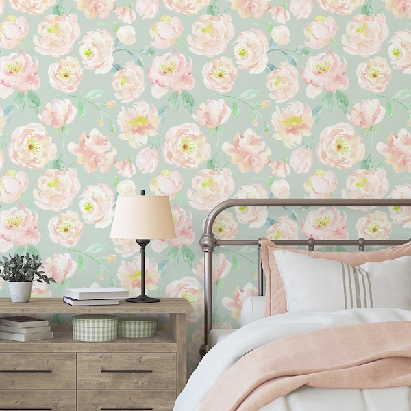Shabby Chic Peel and Stick Wallpaper - Etsy