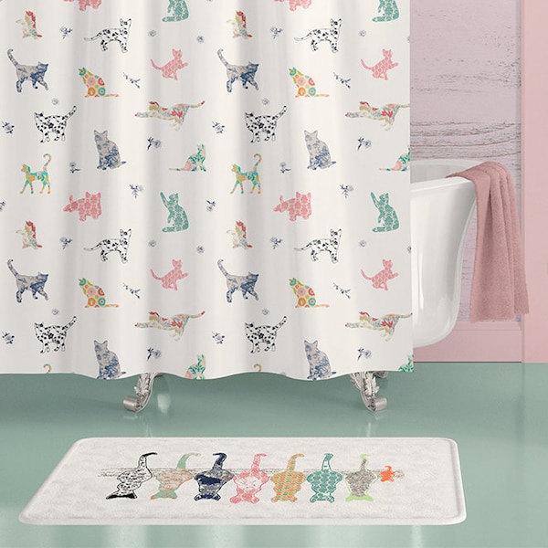 Cat Shower Curtain Etsy