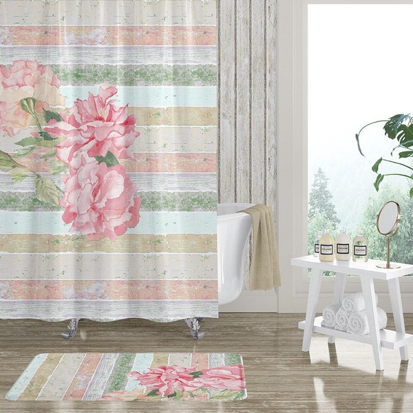 Shower Curtain and Matching Towels Etsy