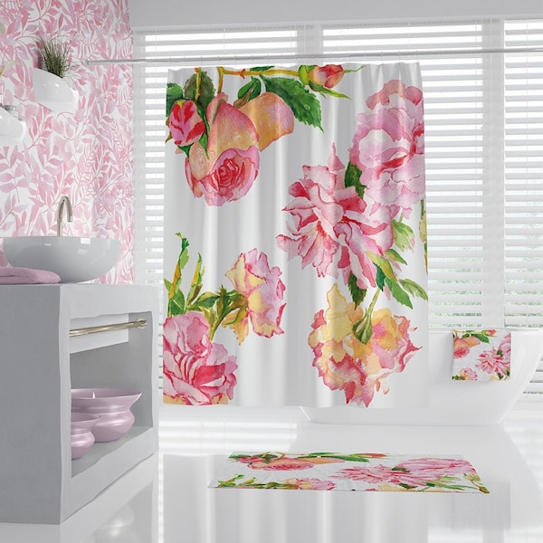Shower Curtain and Matching Towels Etsy