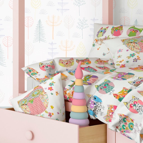 Girl Duvet Cover Comforter for Toddler or Baby Girl Nursery Crib