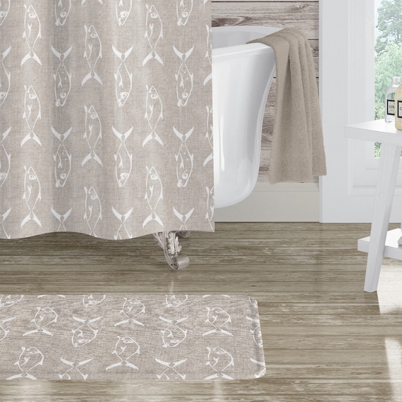 Coastal Shower Curtain for Your Neutral Beach Bathroom Decor Etsy