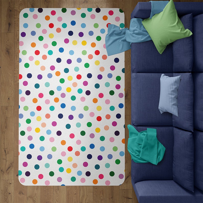 Polka Dot Play Mat Nursery Area Rug Nursery Decor Dorm Rug Etsy