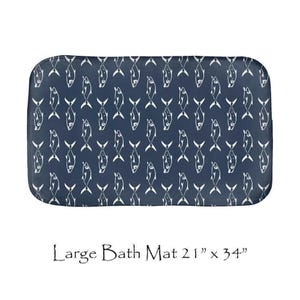 Navy Fish Shower Curtain - Gender Neutral Bathroom Decor - Mold Resistant Fabric, Rust-Proof Grommets, Extra Long image 5