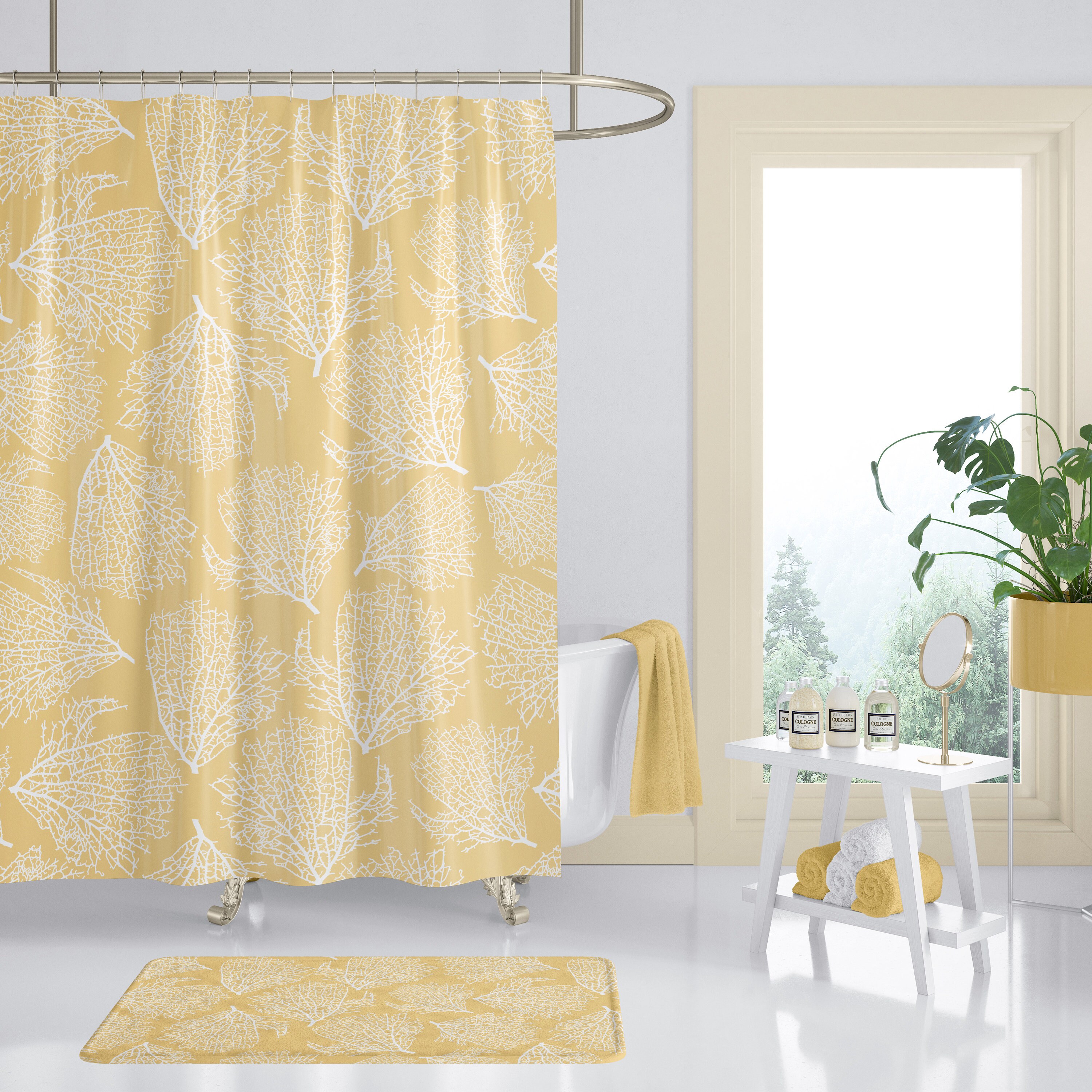 Yellow shower curtain for your Master bathroom decor Beach Etsy Canada
