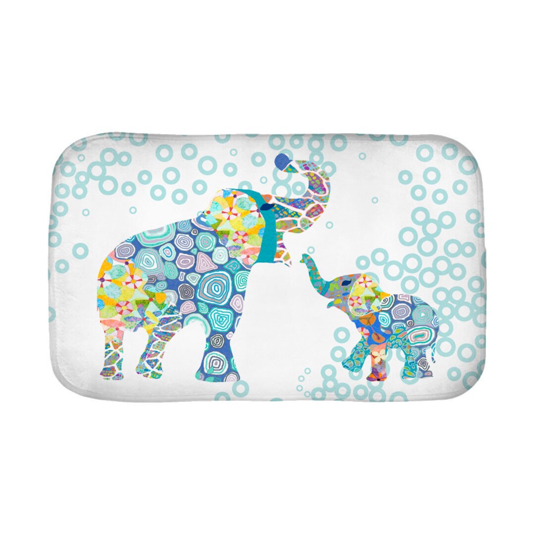 Elephant Bath Mat for Kids. Boys Blue Bathroom Set With Etsy