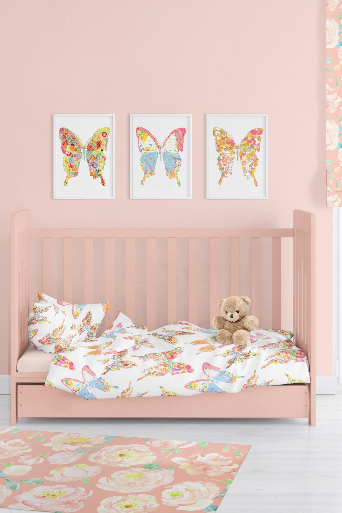 Little girl butterfly bedding set with duvet cover comforter Etsy