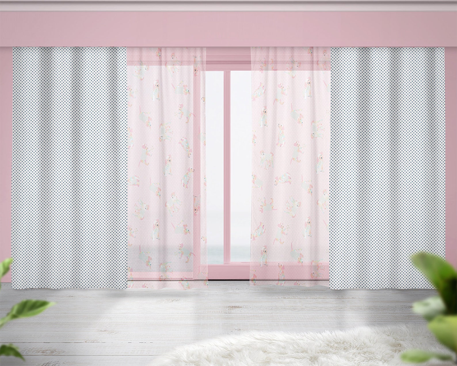 Puppy Dog Window Curtains Sheer Curtains or Blackout Curtains Etsy