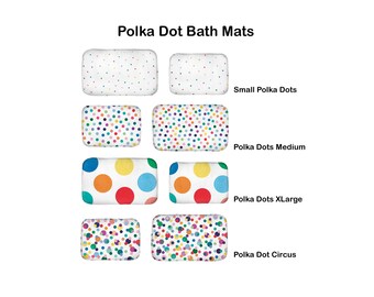 Polka Dot Bath Mat: Vibrant Kids Bathroom Rug - Non-Slip, Reversible Foam, Machine Washable