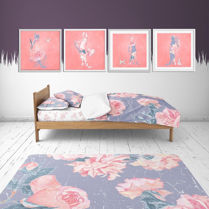 mauve nursery bedding