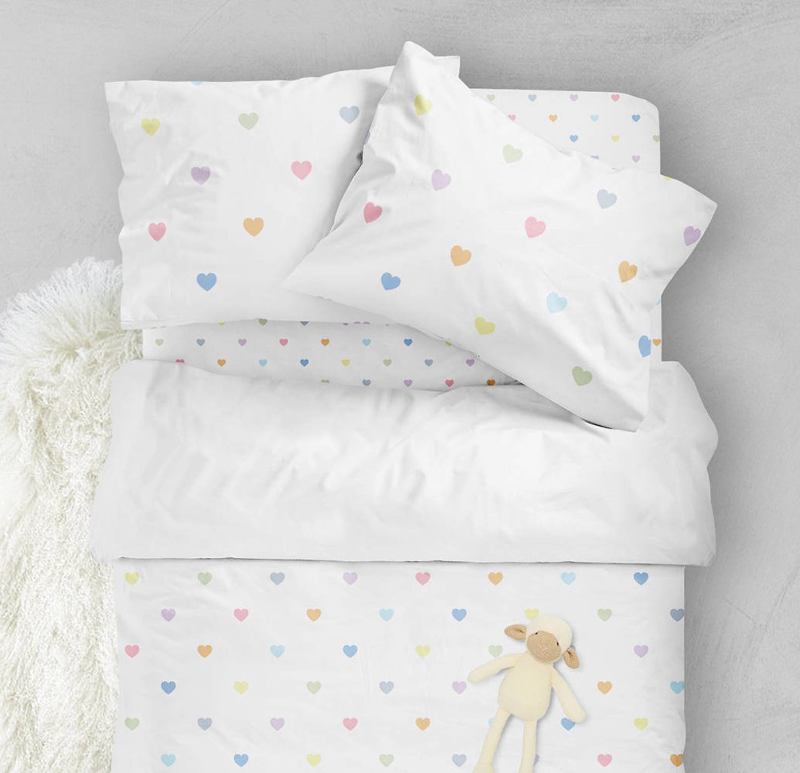 Love hearts girls twin bedding. Toddler girl bedding set. Girl Etsy