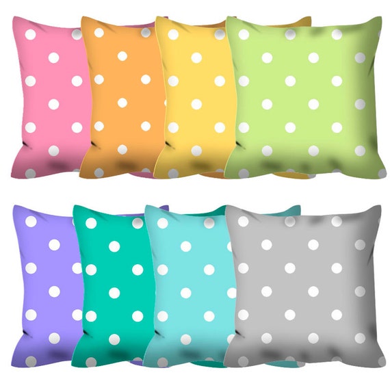 Polka Dot Throw Cushion Cover: Playful Nursery Pillow, Soft Polyester (14-20in)