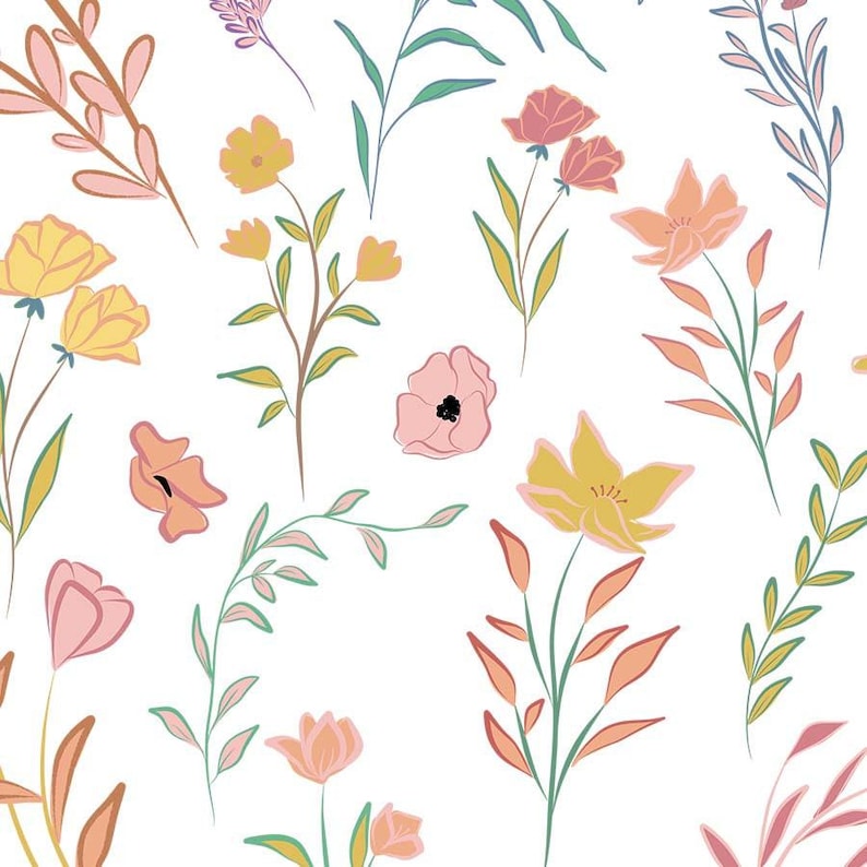 Boho Floral Cotton Sateen Duvet Cover Set: Farmhouse Inspired Bedding (Queen Size) image 3