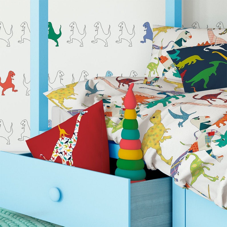 Toddler Boy Bedding Dinosaur Bedding Dinosaur Duvet Baby Boy Etsy