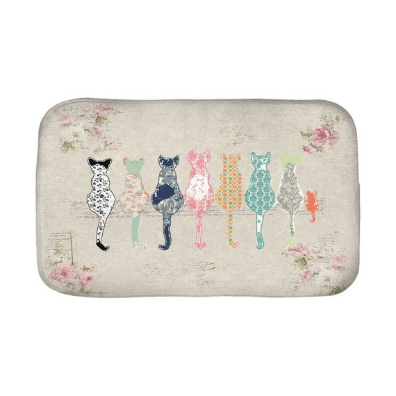Cat Bath Mat Cats Bath Mat And Rugs Large Or Small Bathroom Etsy