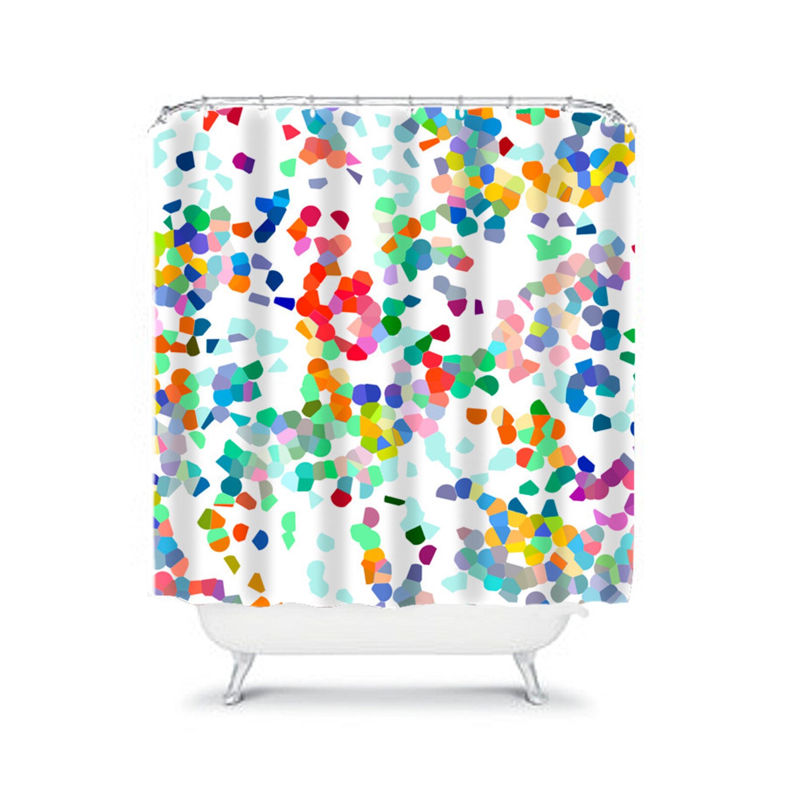 Abstract Fabric Shower Curtain for Contemporary Bathroom Etsy