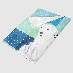 Puppy Dog And Stars Minky Baby Boy Blanket: Blue Nursery Bedding - Soft Printed Fabric, Hypoallergenic, Toddler & Baby Use image 2