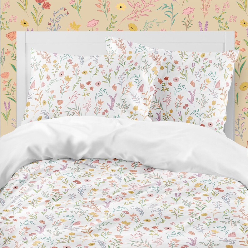 Girl boho farmhouse floral twin bedding. Toddler girl boho Etsy