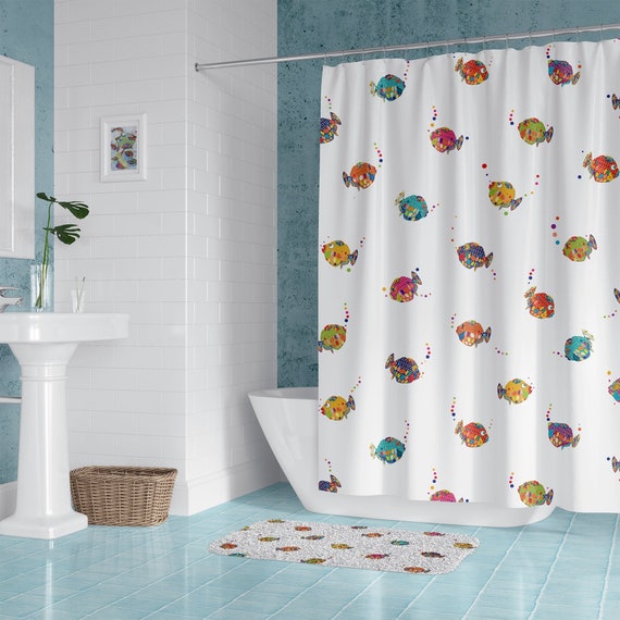 Colorful Kids Bathroom Decor Tropical Fish Shower Curtain. Kids Bath  Towels, Hand Towels and Colorful Fun Bath Mat Bathroom Accessories Set. -   Israel