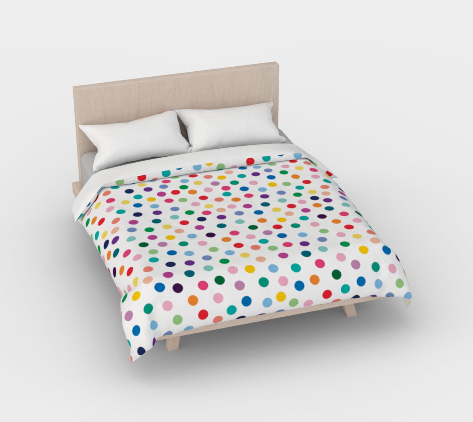 Polka Dot cotton duvet cover for girls bedroom. Colorful Twin Etsy
