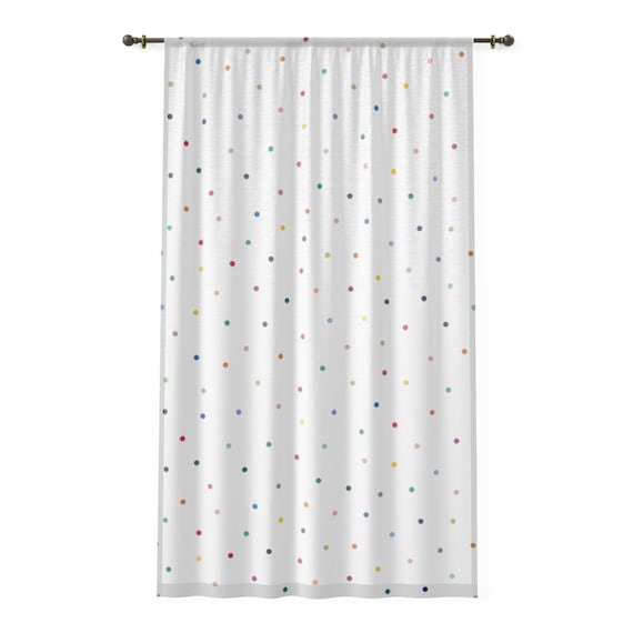 Colorful Watercolor Rainbow Shower Curtain – Cute Polka Dot Design, Waterproof Polyester 72x72 Inches