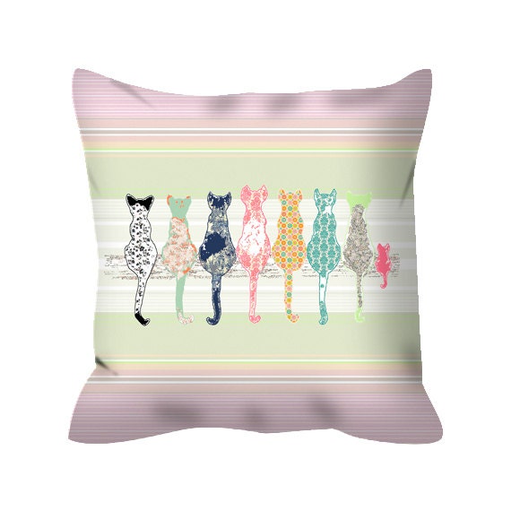 Cat Throw Pillow Crib Pillow Cat Decorative Pillow Throw Etsy