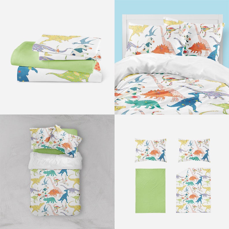 Toddler Boy Bedding Dinosaur Bedding Dinosaur Duvet Baby Boy Etsy