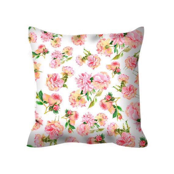 Waterproof Polyester Large Outdoor Pillow: Floral Design -  Eco-Friendly Ink, Patio Cushion