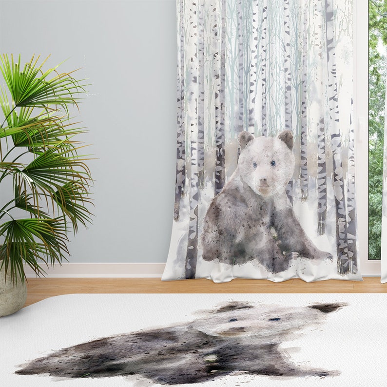 Woodland Bear Curtains NCU0NTV843